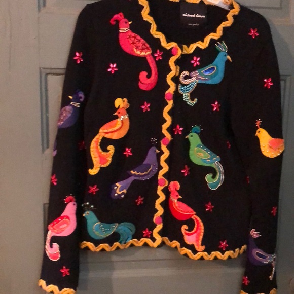 Michael Simon Sweaters - Michael Simon Bird Sweater Size S